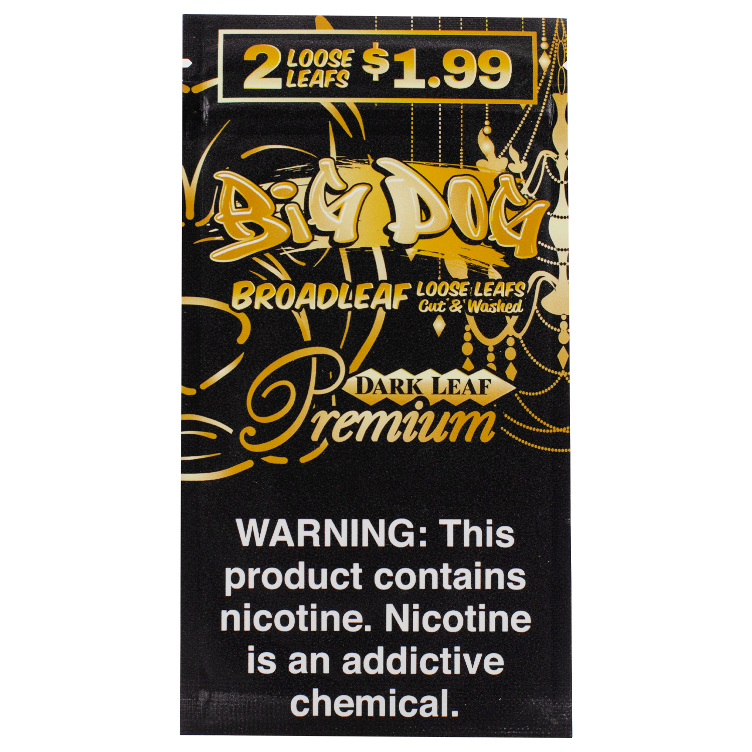Premium Dark – Big Dog 2X Leaf Wrap | Natural Pre-Cut Tobacco Leaves