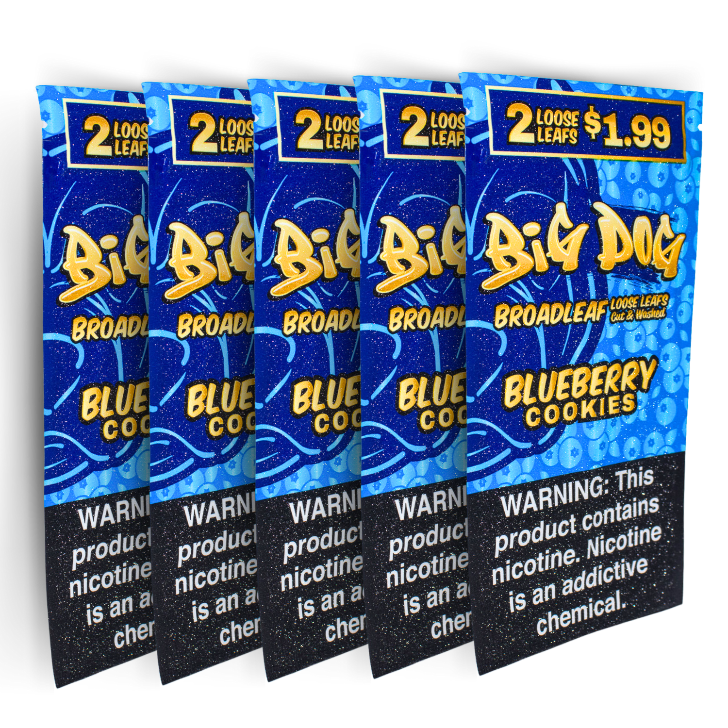 Blueberry Cookies – Big Dog 2X Leaf Wrap | Natural Pre-Cut Tobacco Leaves