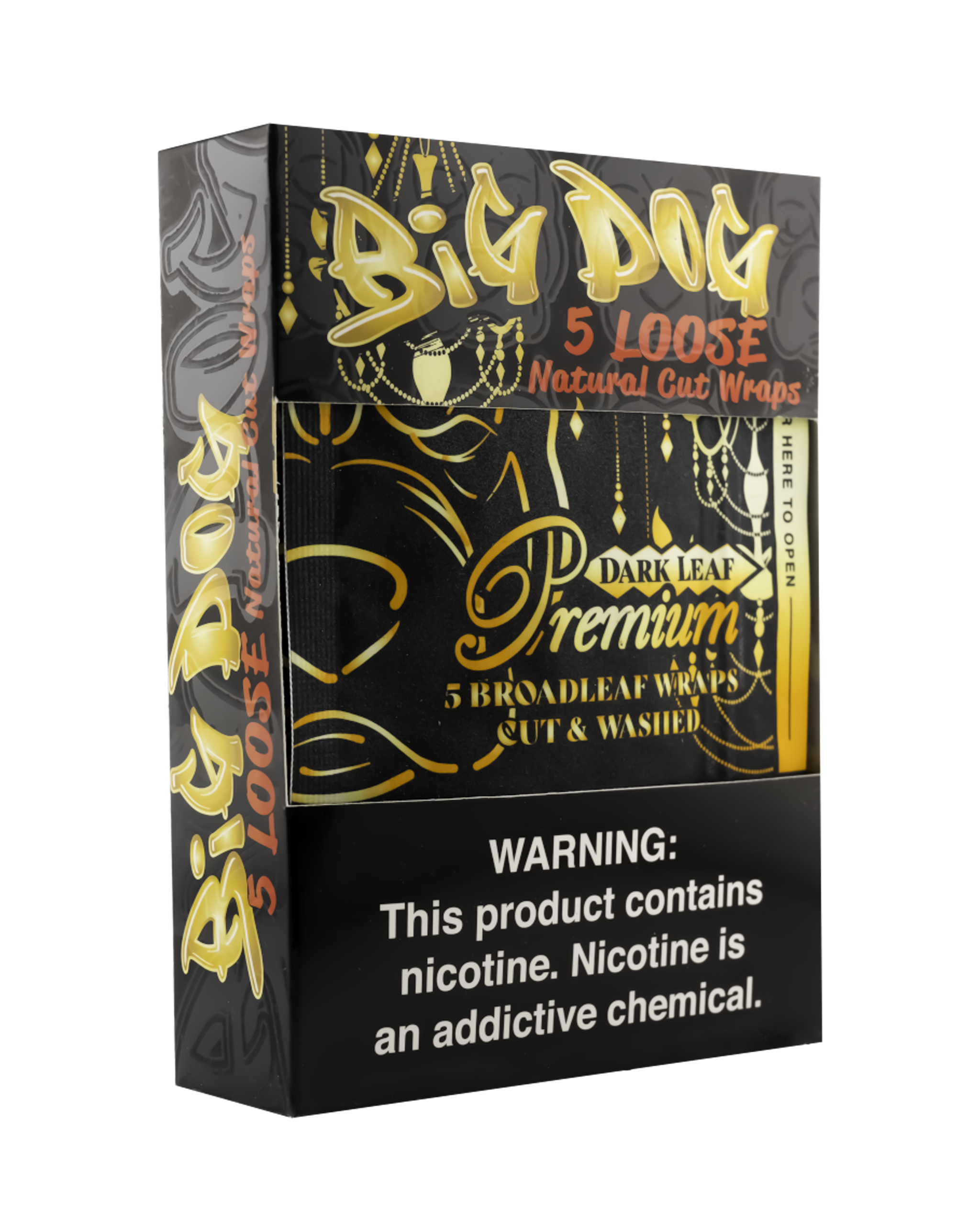 Premium Dark Leaf – 5X Pre-Cut Loose Leaf Wraps
