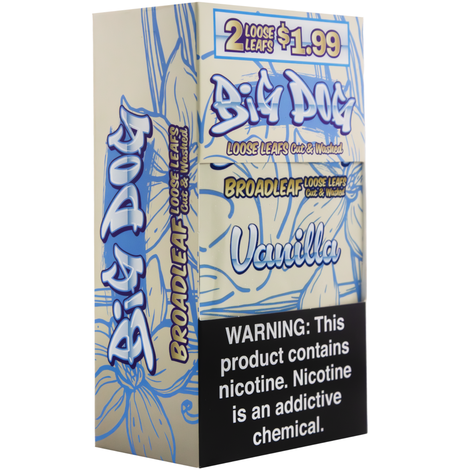Vanilla – Big Dog 2X Leaf Wrap | Natural Pre-Cut Tobacco Leaves