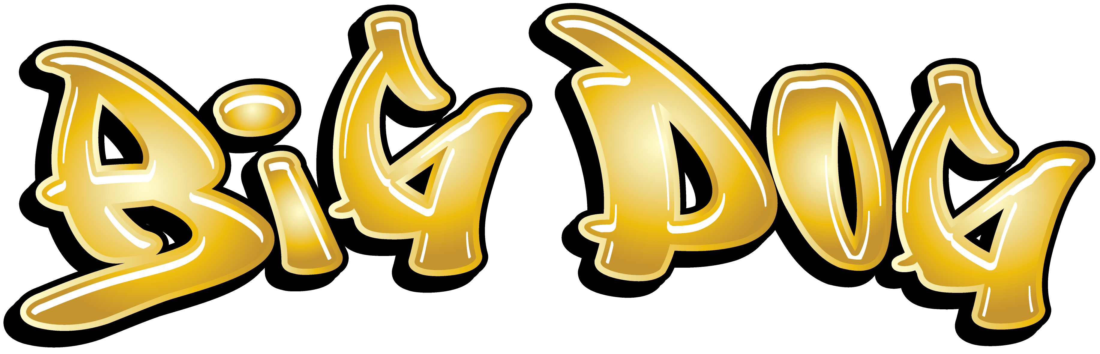 Gold 'Big Dog' logo on a white background