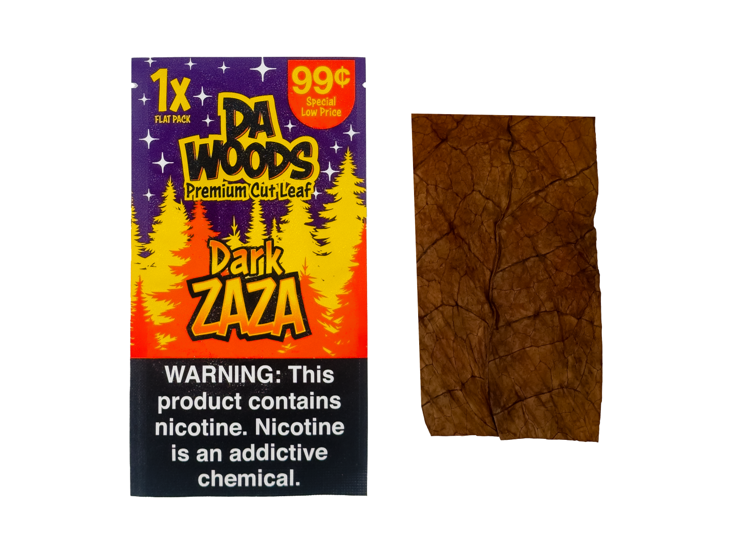 Da Woods Dark Zaza Pre Cut Loose Leaf Natural