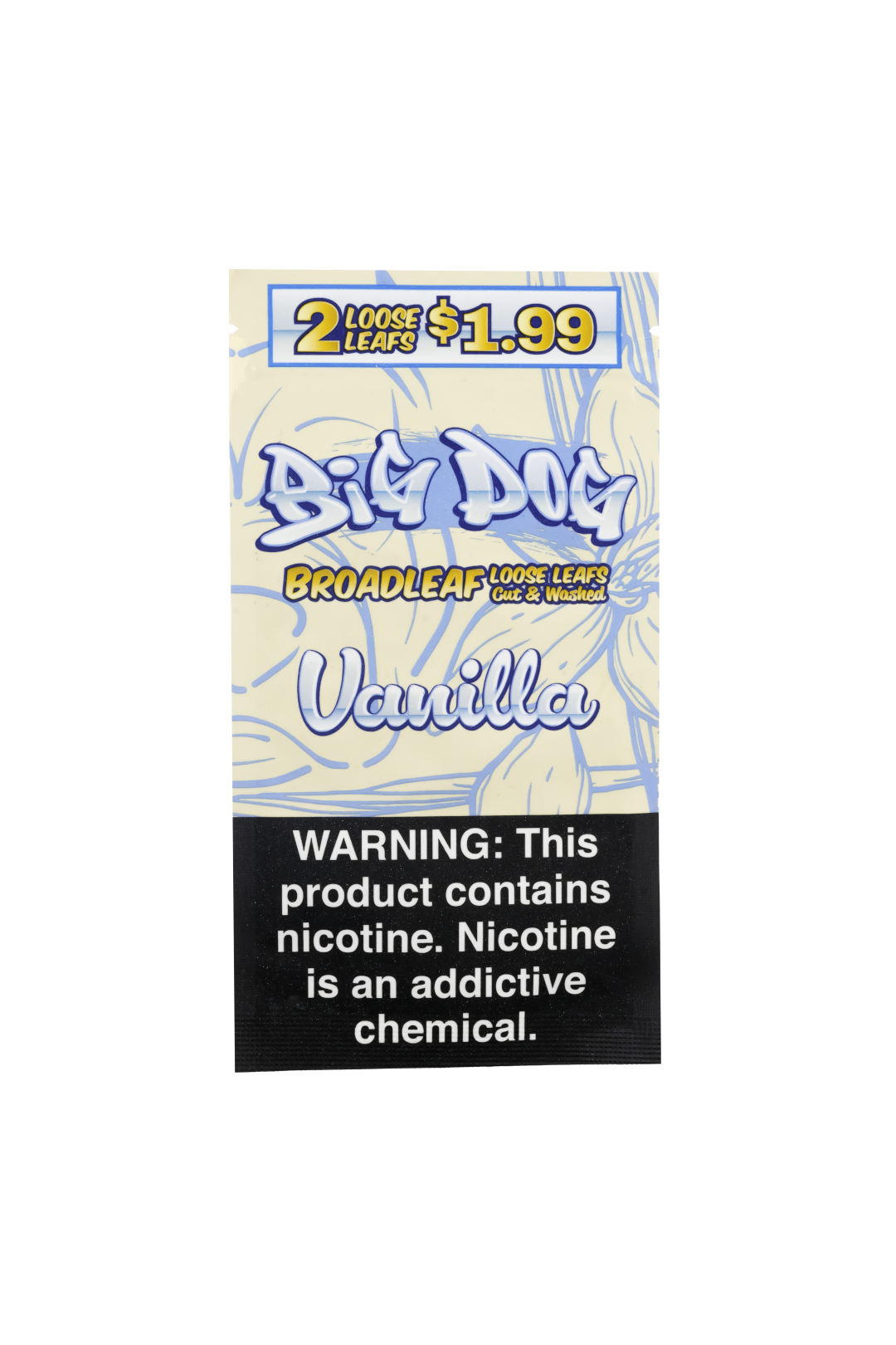 Vanilla – Big Dog 2X Leaf Wrap | Natural Pre-Cut Tobacco Leaves