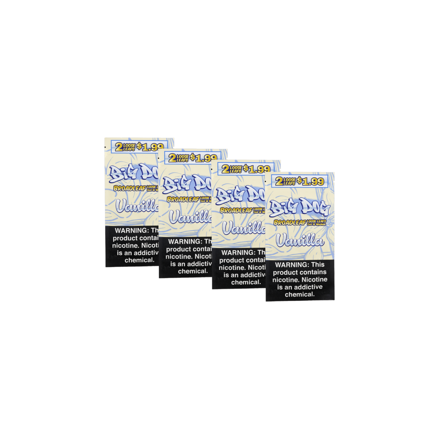 Vanilla – Big Dog 2X Leaf Wrap | Natural Pre-Cut Tobacco Leaves